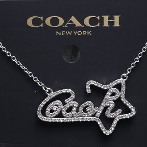 Coach Silver Logo Pendant Necklace